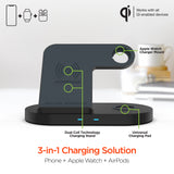 HyperGear 3-in-1 Wireless Charging Dock | Black