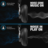Naztech Aura 360 ANC Wireless Noise Cancelling Over-the-Ear Headphones | Midnight