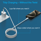 Naztech REcoil USB-C to USB-C Magnetic Cable 6ft  - White