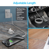 Naztech REcoil USB-C to USB-C Magnetic Cable 6ft  - White
