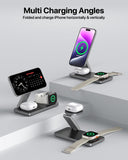 3-in-1 Magnetic Foldable Wireless Charging Station - Fast Charging for iPhone, Apple Watch & Apple Airpods.