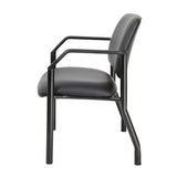 Boss Office Products Big and Tall Antimicrobial Vinyl Guest Chair, Black