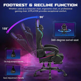 GTPLAYER RGB Gaming Chair, Computer Gamer Chair with Footrest and LED Lights.