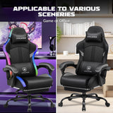 GTPLAYER RGB Gaming Chair, Computer Gamer Chair with Footrest and LED Lights.