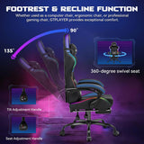 GTPLAYER RGB Gaming Chair, Computer Gamer Chair with Footrest and LED Lights.