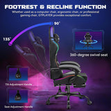 GTPLAYER RGB Gaming Chair, Computer Gamer Chair with Footrest and LED Lights.