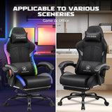 GTPLAYER RGB Gaming Chair, Computer Gamer Chair with Footrest and LED Lights.