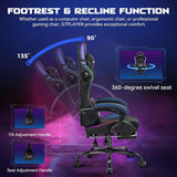 GTPLAYER RGB Gaming Chair, Computer Gamer Chair with Footrest and LED Lights.