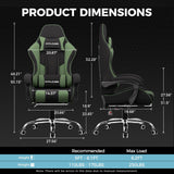 GTPLAYER Gaming Chair, Computer Chair with Footrest and Lumbar Support.