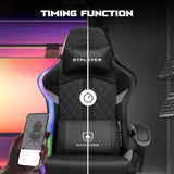 GTPLAYER RGB Gaming Chair, Computer Gamer Chair with Footrest and LED Lights.