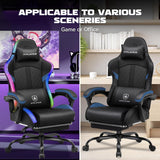 GTPLAYER RGB Gaming Chair, Computer Gamer Chair with Footrest and LED Lights.