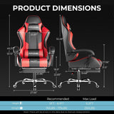 GTPLAYER Gaming Chair, Computer Chair with Footrest and Lumbar Support.