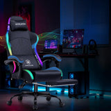 GTPLAYER RGB Gaming Chair, Computer Gamer Chair with Footrest and LED Lights.