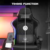 GTPLAYER RGB Gaming Chair, Computer Gamer Chair with Footrest and LED Lights.