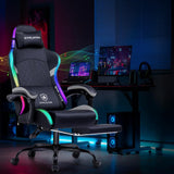 GTPLAYER RGB Gaming Chair, Computer Gamer Chair with Footrest and LED Lights.
