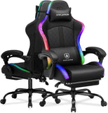 GTPLAYER RGB Gaming Chair, Computer Gamer Chair with Footrest and LED Lights.