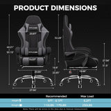 GTPLAYER Gaming Chair, Computer Chair with Footrest and Lumbar Support.