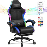 GTPLAYER RGB Gaming Chair, Computer Gamer Chair with Footrest and LED Lights.