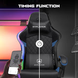 GTPLAYER RGB Gaming Chair, Computer Gamer Chair with Footrest and LED Lights.