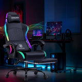 GTPLAYER RGB Gaming Chair, Computer Gamer Chair with Footrest and LED Lights.