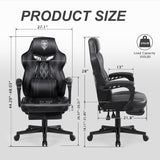 Vonesse Gaming Chairs for Adults, Gaming Chair with Footrest.