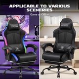 GTPLAYER RGB Gaming Chair, Computer Gamer Chair with Footrest and LED Lights.