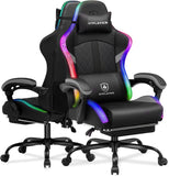 GTPLAYER RGB Gaming Chair, Computer Gamer Chair with Footrest and LED Lights.