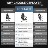 GTPLAYER Gaming Chair, Computer Chair with Footrest and Lumbar Support.