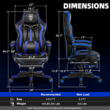 Vonesse Gaming Chairs for Adults, Gaming Chair with Footrest.