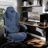 Dowinx Gaming Chair with Heated Massage Lumbar Support,Big and Tall Fabric Gaming Chairs for Adults with Footrest, Ergonomic Computer Game Chair with Poket Spring Cushions, 350lbs, Black