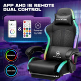 GTPLAYER RGB Gaming Chair, Computer Gamer Chair with Footrest and LED Lights.