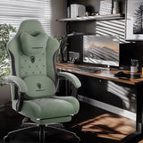 Dowinx Gaming Chair with Heated Massage Lumbar Support,Big and Tall Fabric Gaming Chairs for Adults with Footrest, Ergonomic Computer Game Chair with Poket Spring Cushions, 350lbs, Black