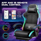 GTPLAYER RGB Gaming Chair, Computer Gamer Chair with Footrest and LED Lights.