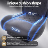 Dowinx Gaming Chair with Heated Massage Lumbar Support,Big and Tall Fabric Gaming Chairs for Adults with Footrest, Ergonomic Computer Game Chair with Poket Spring Cushions, 350lbs, Black