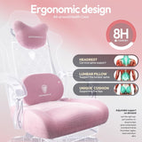 Dowinx Gaming Chair with Heated Massage Lumbar Support,Big and Tall Fabric Gaming Chairs for Adults with Footrest, Ergonomic Computer Game Chair with Poket Spring Cushions, 350lbs, Black