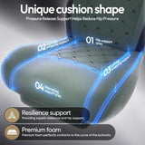 Dowinx Gaming Chair with Heated Massage Lumbar Support,Big and Tall Fabric Gaming Chairs for Adults with Footrest, Ergonomic Computer Game Chair with Poket Spring Cushions, 350lbs, Black
