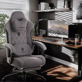 Dowinx Gaming Chair with Heated Massage Lumbar Support,Big and Tall Fabric Gaming Chairs for Adults with Footrest, Ergonomic Computer Game Chair with Poket Spring Cushions, 350lbs, Black