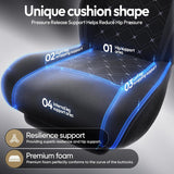 Dowinx Gaming Chair with Heated Massage Lumbar Support,Big and Tall Fabric Gaming Chairs for Adults with Footrest, Ergonomic Computer Game Chair with Poket Spring Cushions, 350lbs, Black