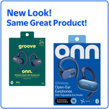 onn Wireless Open-Ear Earphones with Environmental Noise Canceling Microphones, Black