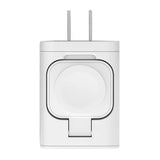 SpeedBoost 43W Three-Port USB-C PD + USB Fast Wall Charger with Built-In Apple Watch Charger | White