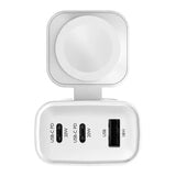 SpeedBoost 43W Three-Port USB-C PD + USB Fast Wall Charger with Built-In Apple Watch Charger | White
