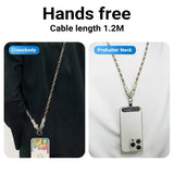 2-in-1 PD 66W Fast Charging Neck Crossbody Strap with Lanyard Charging Cable Polyester Material Mobile Phone Straps for iPhone. - C-L