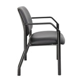 Boss Office Products Big and Tall Antimicrobial Vinyl Guest Chair, Black