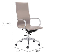 Glider High Back Office Chair - Taupe