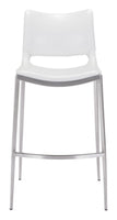 Ace Barstool White & Silver