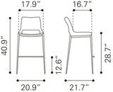 Ace Barstool White & Silver