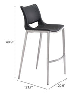 Ace Barstool Black & Silver
