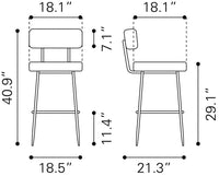 Blanche Barstool Ivory