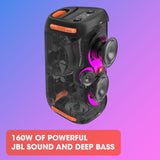 JBL Partybox 110 - Portable party speaker with 160W powerful sound, built-in lights and splashproof design - Black