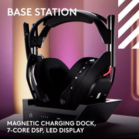 LogicTech ASTRO A50 (Gen 5) LIGHTSPEED Wireless Gaming Headset and Base Station with PLAYSYNC Audio.